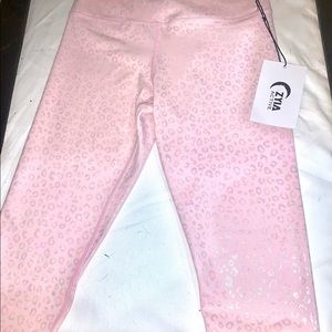 zyia active leggings . pink leopard unicorn light n tight hi rise 7/8 24 “2